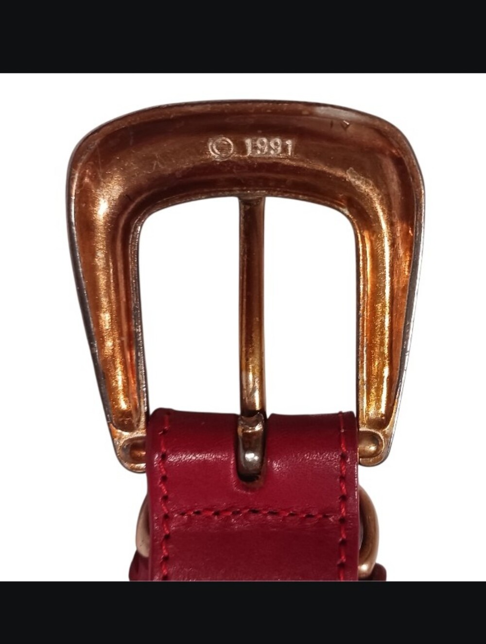 Vintage Brighton 1991 Red Leather Belt - Picture 7 of 9